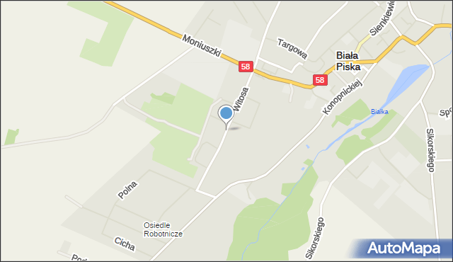 Biała Piska, Witosa Wincentego, mapa Biała Piska