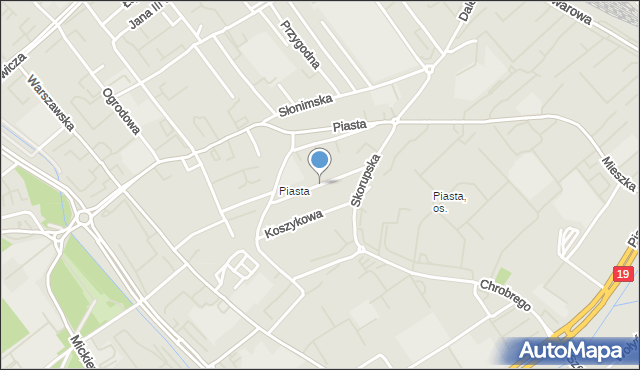 Białystok, Wiktorii, mapa Białegostoku