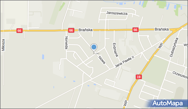 Bielsk Podlaski, Witosa Wincentego, mapa Bielsk Podlaski