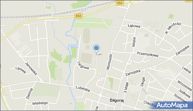 Biłgoraj, Wiosenna, mapa Biłgoraj