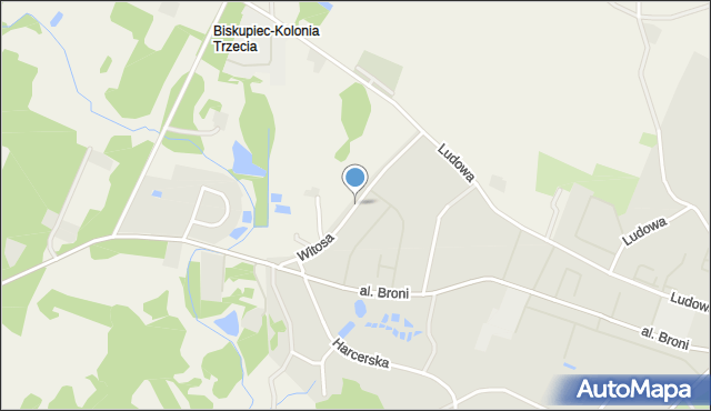 Biskupiec powiat olsztyński, Witosa Wincentego, mapa Biskupiec powiat olsztyński