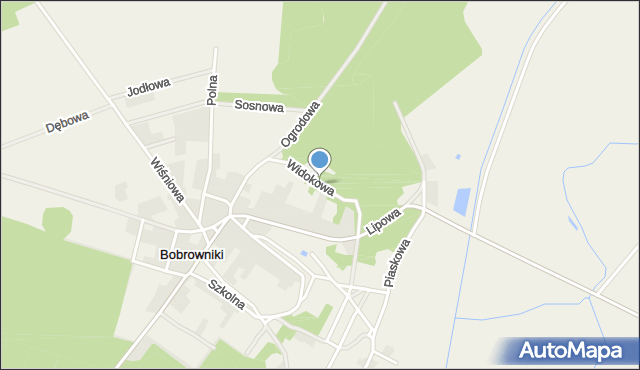 Bobrowniki gmina Otyń, Widokowa, mapa Bobrowniki gmina Otyń