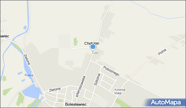 Bolesławiec powiat wieruszowski, Wieruszowska, mapa Bolesławiec powiat wieruszowski