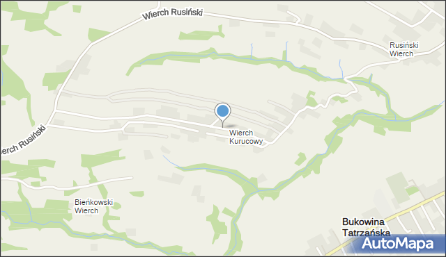 Bukowina Tatrzańska, Wierch Kurucowy, mapa Bukowina Tatrzańska