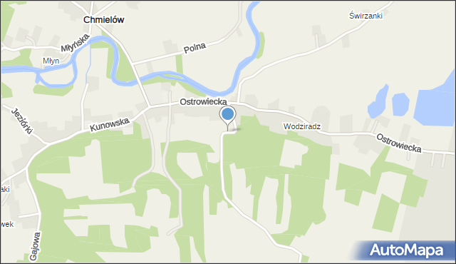 Chmielów gmina Bodzechów, Wiosenna, mapa Chmielów gmina Bodzechów