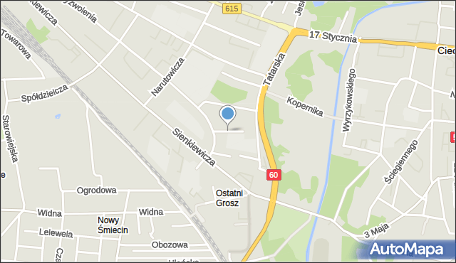 Ciechanów, Wiklinowa, mapa Ciechanów