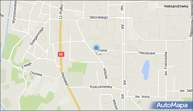 Ciechanów, Witosa Wincentego, mapa Ciechanów