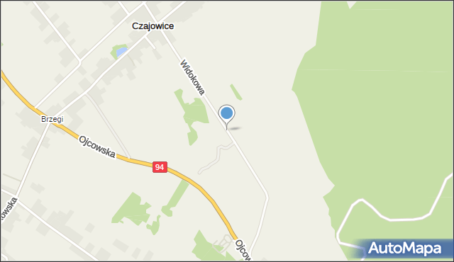 Czajowice, Widokowa, mapa Czajowice