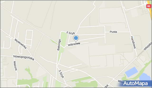 Czeladź, Wiśniowa, mapa Czeladź