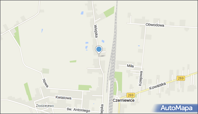 Czerniewice gmina Choceń, Wiejska, mapa Czerniewice gmina Choceń