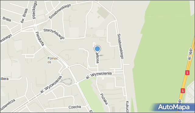 Częstochowa, Witosa Wincentego, mapa Częstochowy