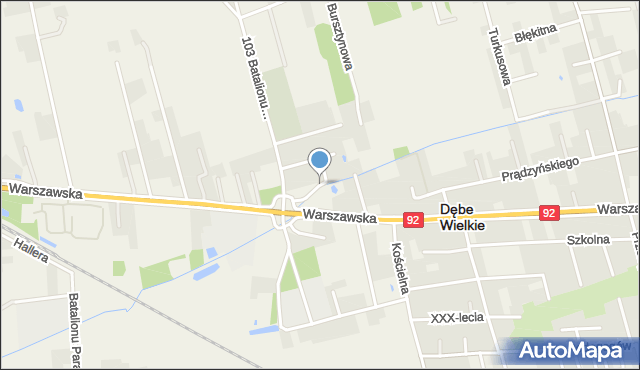 Dębe Wielkie, Willowa, mapa Dębe Wielkie
