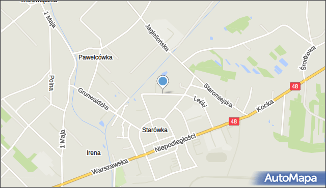 Dęblin, Wiatraczna, mapa Dęblin