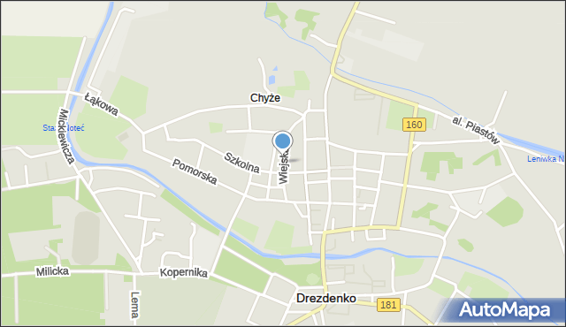 Drezdenko, Wiejska, mapa Drezdenko