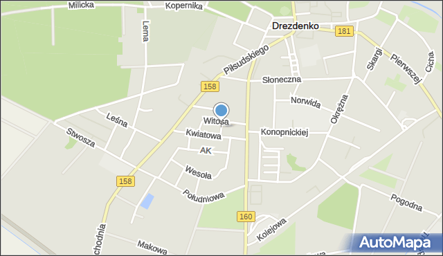 Drezdenko, Witosa Wincentego, mapa Drezdenko