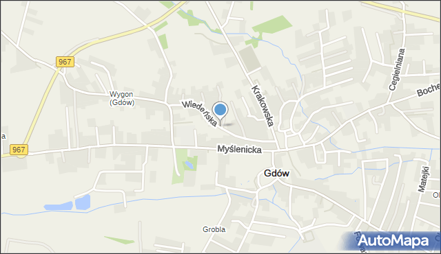 Gdów, Wiedeńska, mapa Gdów