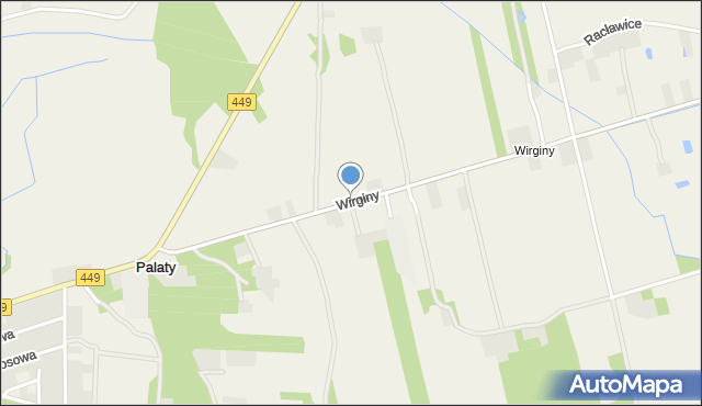 Giżyce gmina Grabów nad Prosną, Wirginy, mapa Giżyce gmina Grabów nad Prosną