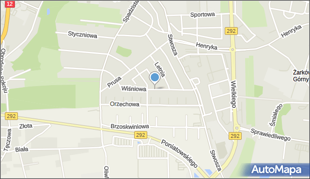 Głogów, Wiśniowa, mapa Głogów