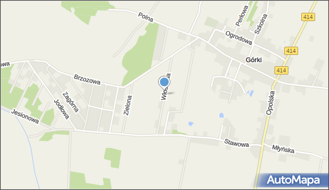 Górki gmina Prószków, Wiosenna, mapa Górki gmina Prószków