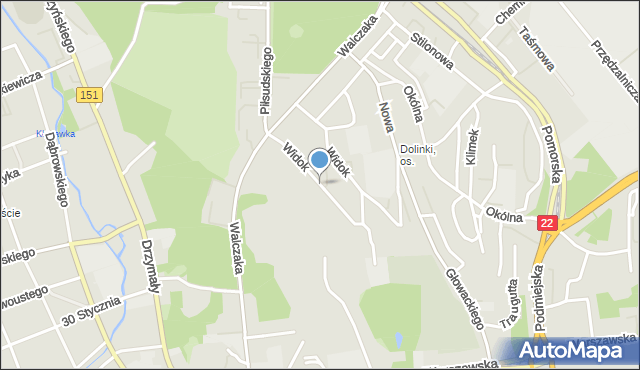 Gorzów Wielkopolski, Widok, mapa Gorzów Wielkopolski