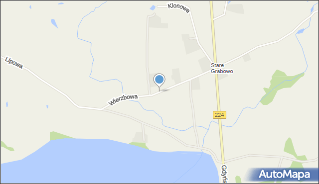 Grabowo Kościerskie, Wierzbowa, mapa Grabowo Kościerskie