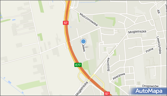 Grójec, Willowa, mapa Grójec