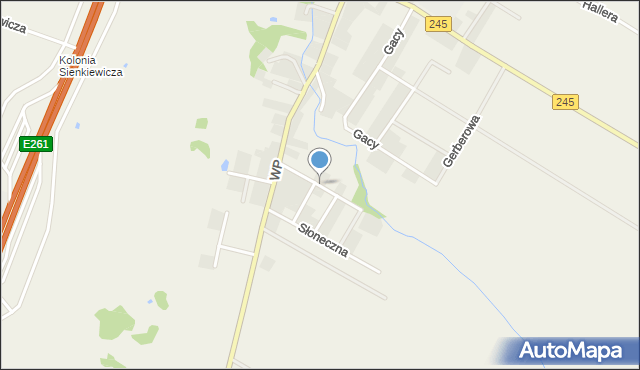 Gruczno, Wiślana, mapa Gruczno