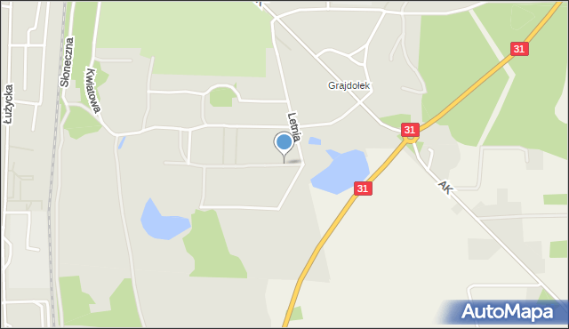 Gryfino, Wiosenna, mapa Gryfino