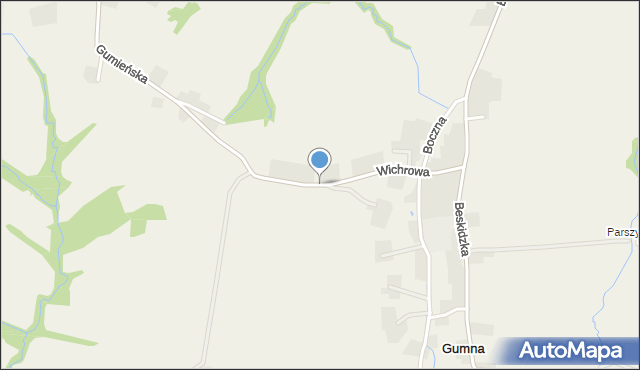 Gumna, Wichrowa, mapa Gumna