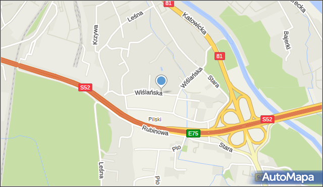 Harbutowice gmina Skoczów, Wiślańska, mapa Harbutowice gmina Skoczów