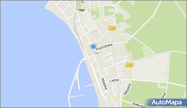 Hel, Wiejska, mapa Hel