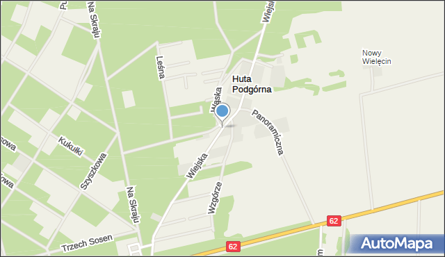 Huta Podgórna gmina Somianka, Wiejska, mapa Huta Podgórna gmina Somianka