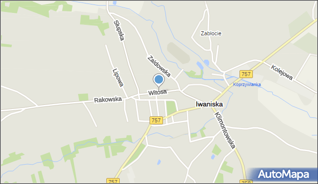 Iwaniska, Witosa Wincentego, mapa Iwaniska