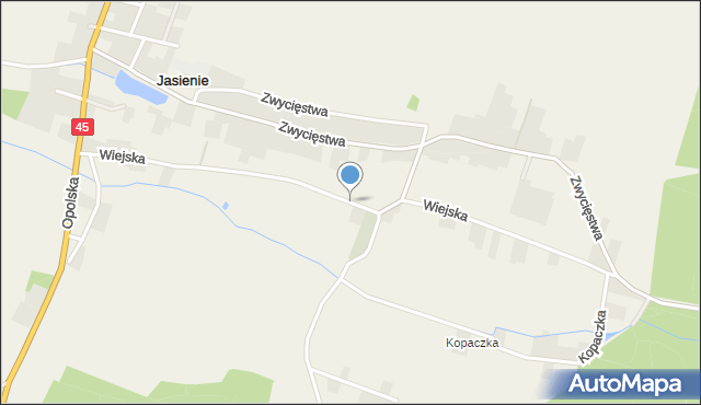 Jasienie, Wiejska, mapa Jasienie