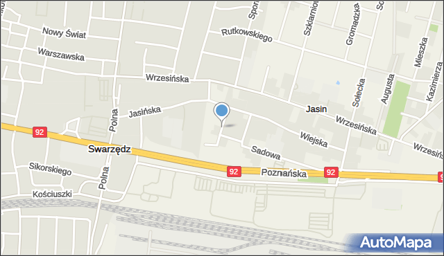 Jasin gmina Swarzędz, Wiosenna, mapa Jasin gmina Swarzędz