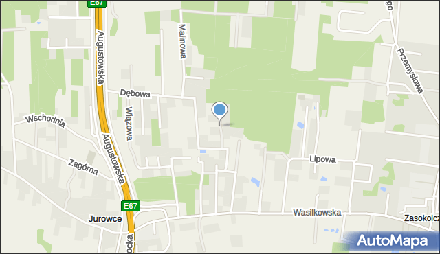 Jurowce gmina Wasilków, Wierzbowa, mapa Jurowce gmina Wasilków