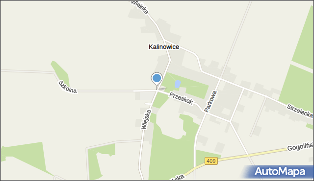 Kalinowice gmina Strzelce Opolskie, Wiejska, mapa Kalinowice gmina Strzelce Opolskie