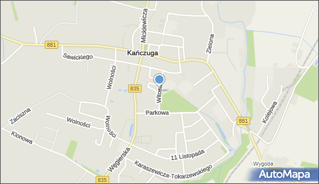 Kańczuga powiat przeworski, Witosa Wincentego, mapa Kańczuga powiat przeworski