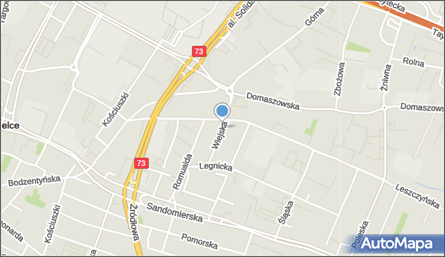 Kielce, Wiejska, mapa Kielc