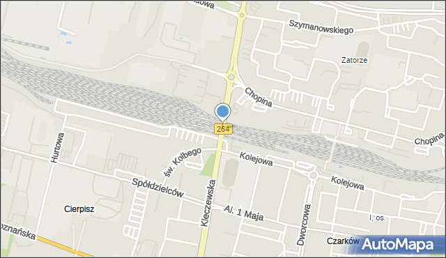 Konin, Wiadukt Pokoju, mapa Konina