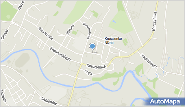 Krosno, Willowa, mapa Krosna