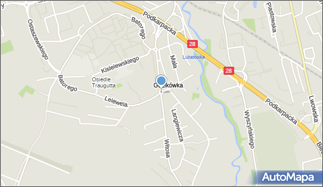 Krosno, Witosa Wincentego, mapa Krosna