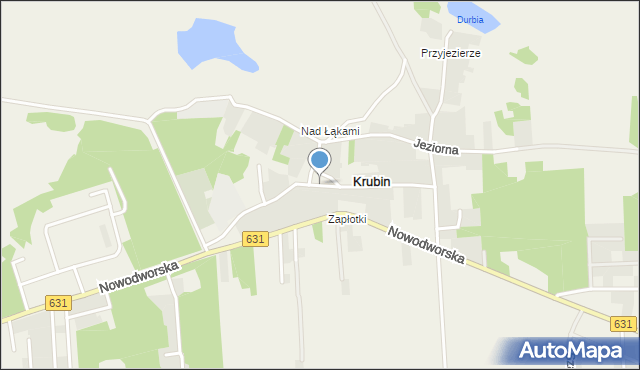 Krubin gmina Wieliszew, Witosa Wincentego, mapa Krubin gmina Wieliszew