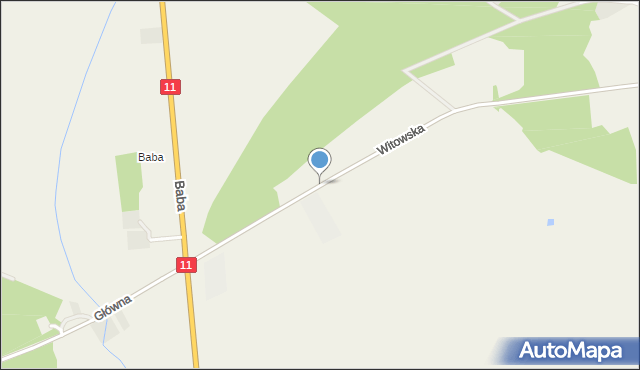 Krzykosy powiat średzki, Witowska, mapa Krzykosy powiat średzki