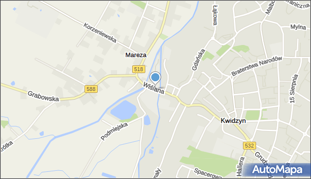 Kwidzyn, Wiślana, mapa Kwidzyn