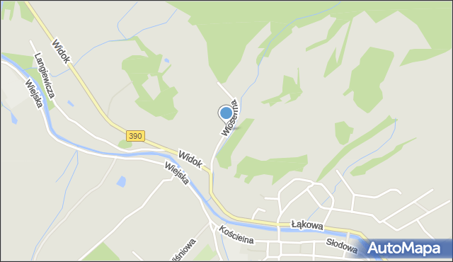 Lądek-Zdrój, Wiosenna, mapa Lądek-Zdrój