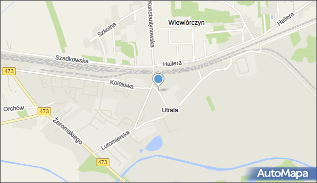 Łask, Wiejska, mapa Łask