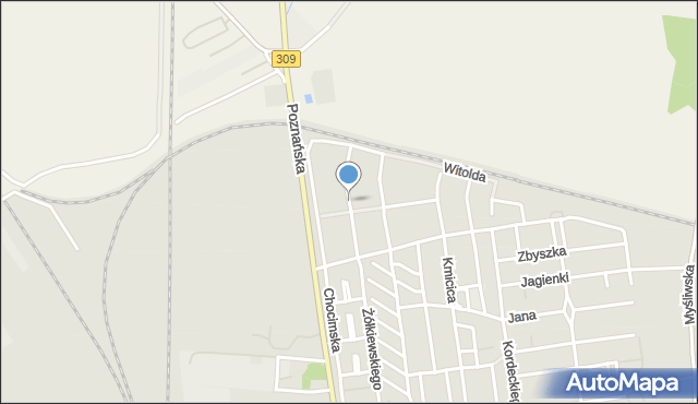 Leszno, Wiśniowieckiego Jeremiego, mapa Leszno