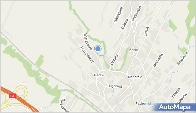 Łodygowice powiat żywiecki, Wierzbowa, mapa Łodygowice powiat żywiecki