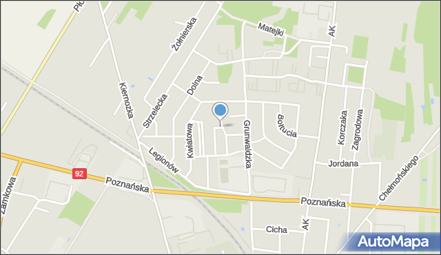 Łowicz, Wierzbowa, mapa Łowicza